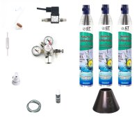 CO2 Anlage Acryl Hiwi 425 Profi mit Wassersprudler-Flasche (kompatibel zu Sodastream u.a.) und Nachtabschaltung