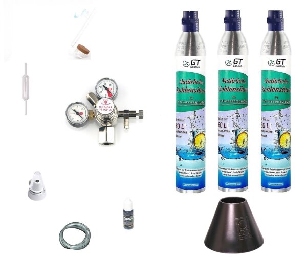 CO2 Anlage Acryl Hiwi 425 Profi mit Wassersprudler-Flasche (kompatibel zu Sodastream u.a.)